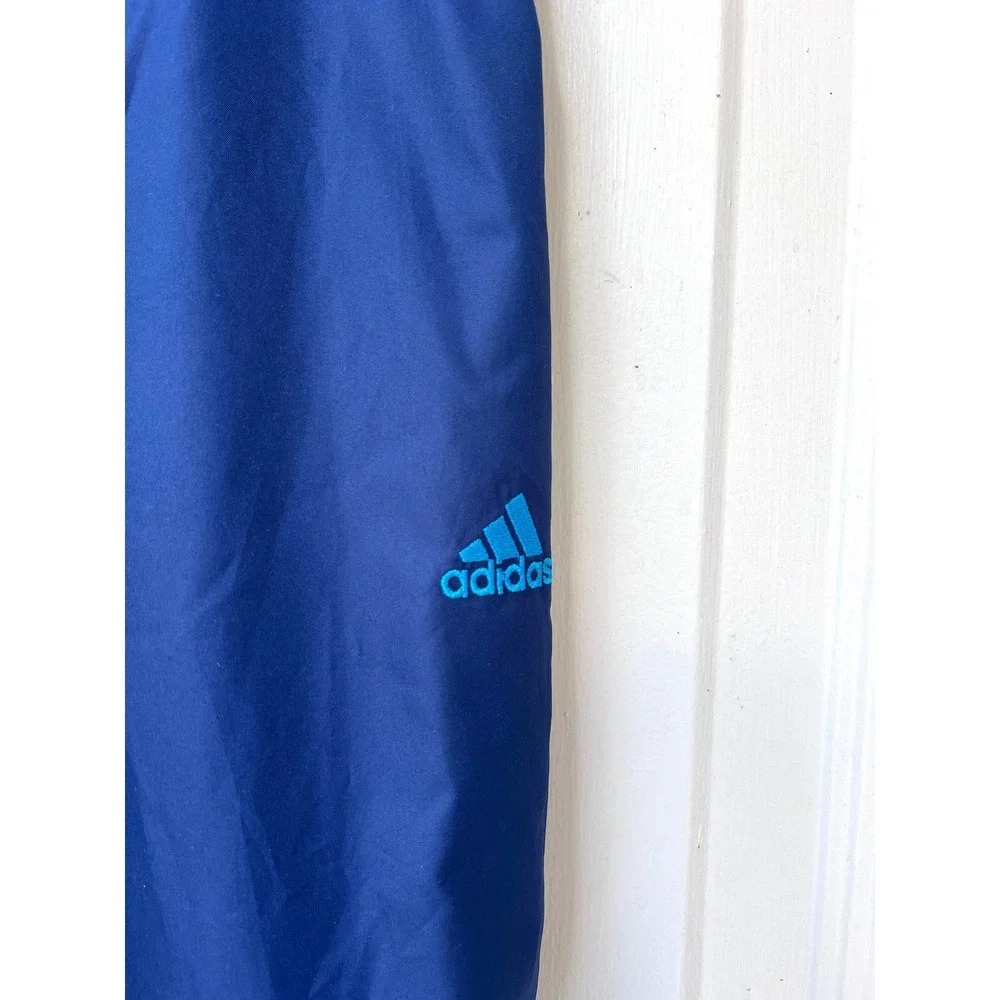 Vintage Adidas Wind Pants Mens Medium Blue Mesh Lined Ankle Zip Y2K Tracksuit